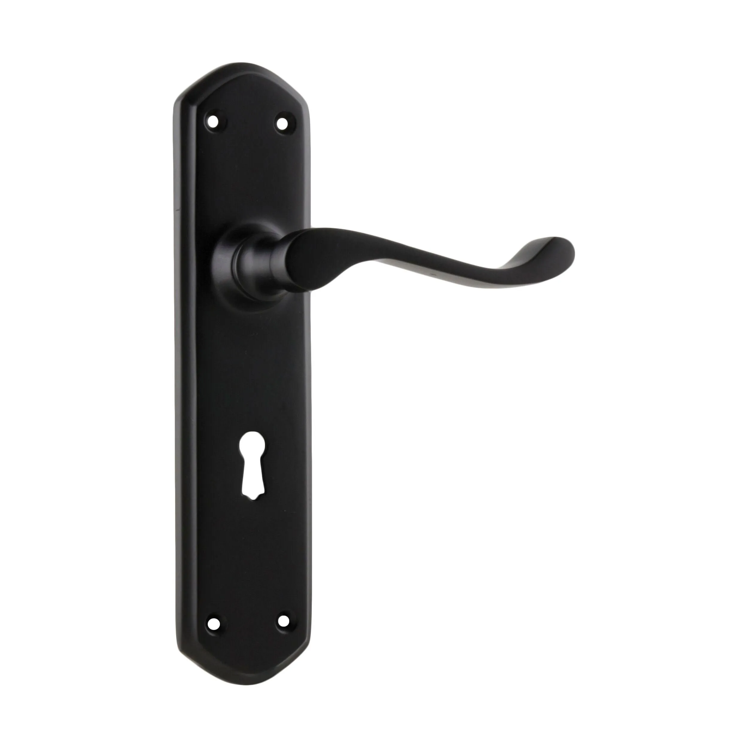 1928 Door Lever Windsor Lock Pair Matte Black H200xP60xW45mm