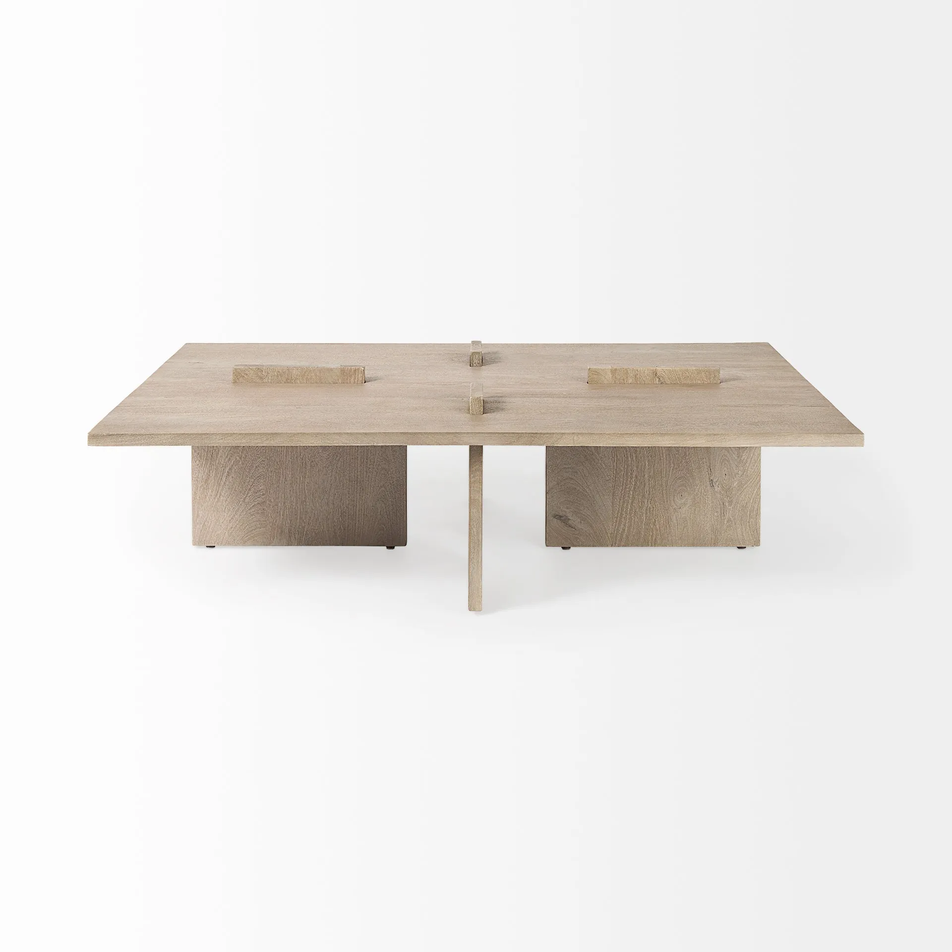 Aida Coffee Table – Contemporary Mango Wood Design with Unique Protruding Legs for Modern Spaces