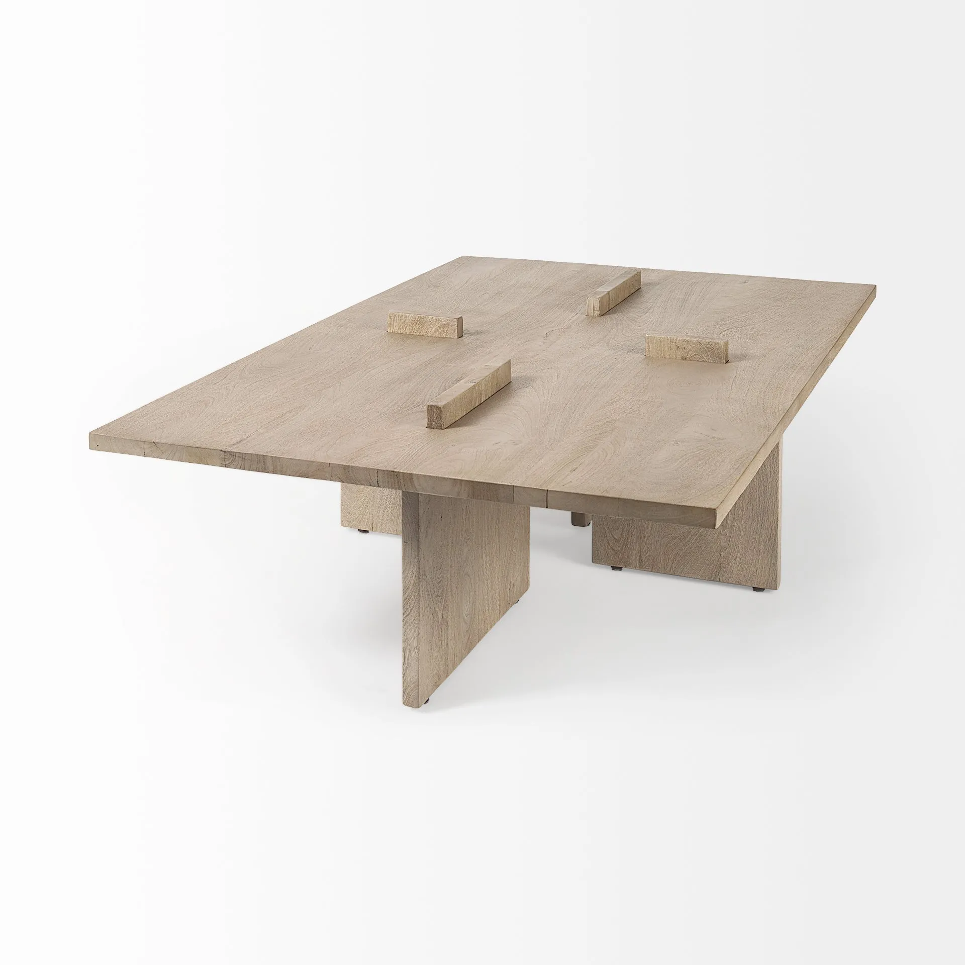 Aida Coffee Table – Contemporary Mango Wood Design with Unique Protruding Legs for Modern Spaces