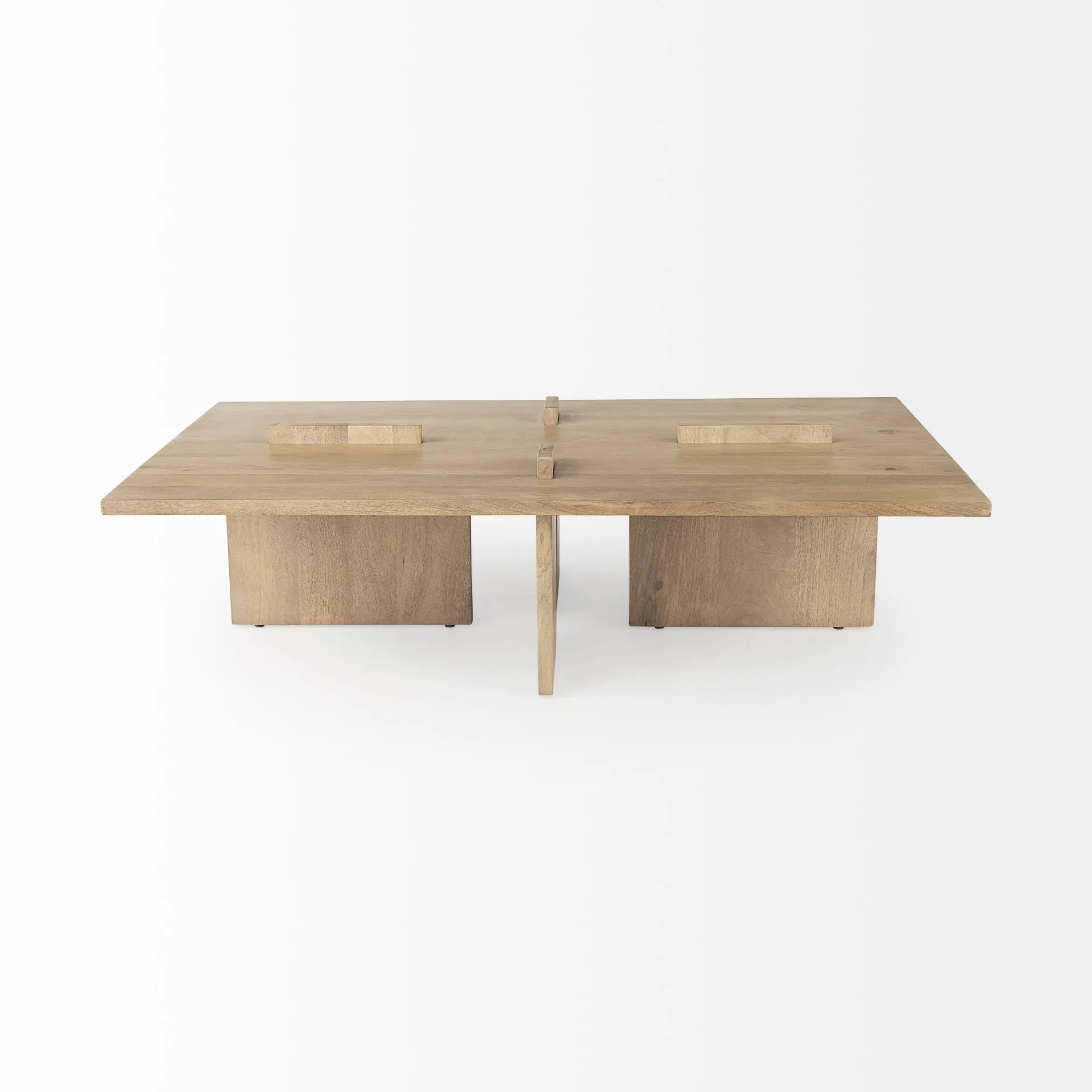 Aida Coffee Table – Contemporary Mango Wood Design with Unique Protruding Legs for Modern Spaces