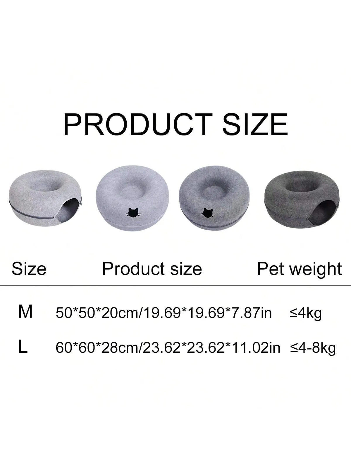 All-Season Universal Pet Felt Cat Tunnel, Durable Scratch-Resistant Material With Zipper Design,