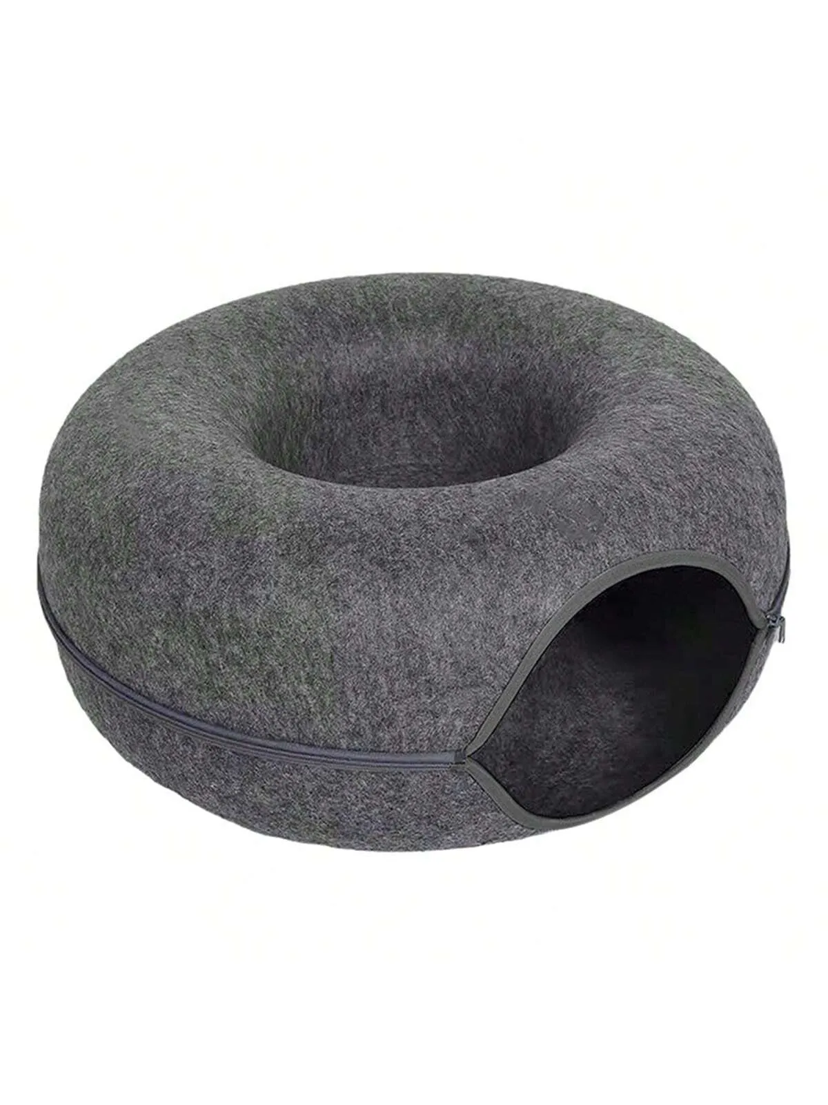 All-Season Universal Pet Felt Cat Tunnel, Durable Scratch-Resistant Material With Zipper Design,