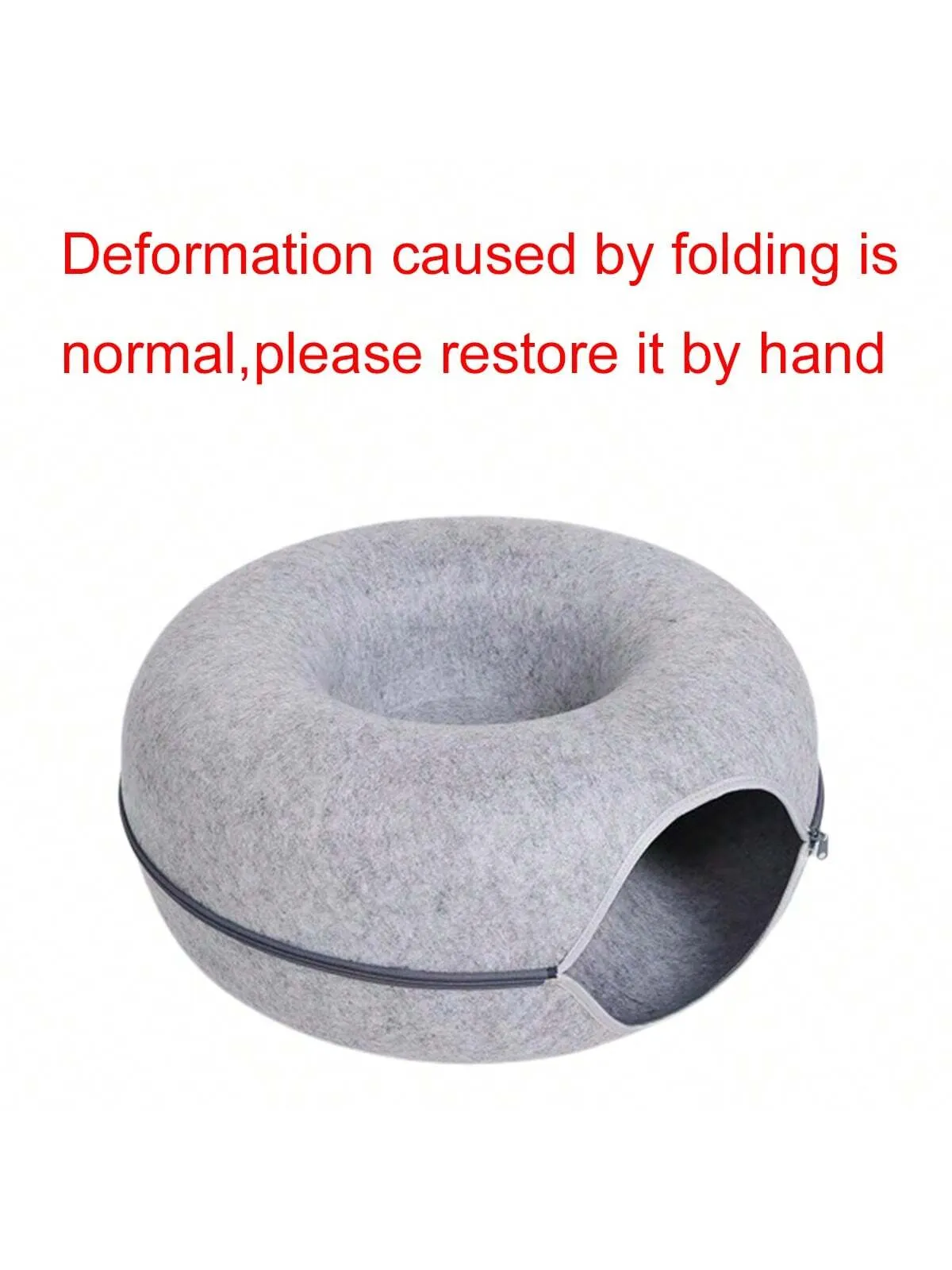 All-Season Universal Pet Felt Cat Tunnel, Durable Scratch-Resistant Material With Zipper Design,