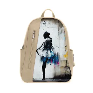 Beige Mixed Backpack Ballet art