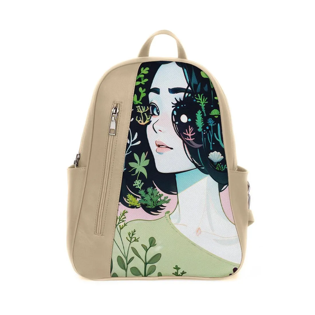 Beige Mixed Backpack Charming