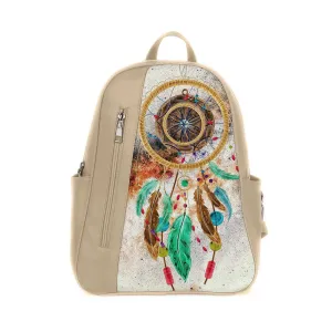 Beige Mixed Backpack Dream Catcher