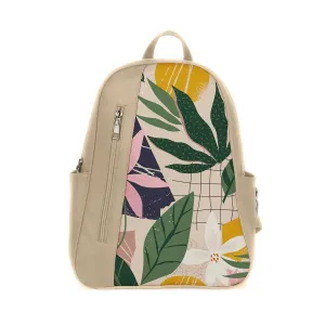 Beige Mixed Backpack Leafs