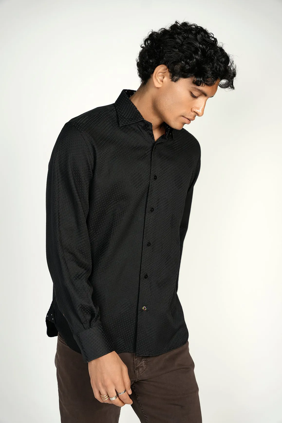 Black Jacquard Shape Shirt Signature Collection