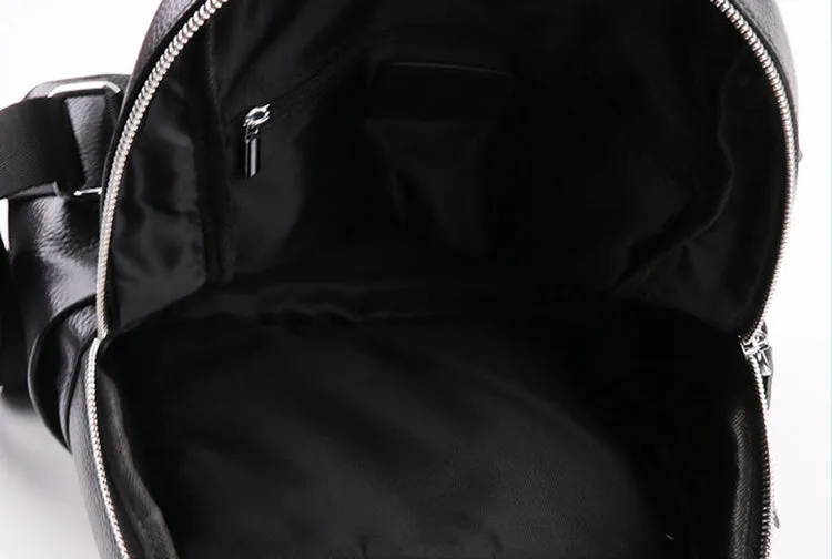 Black Leather Womens Rucksack Fashion Backpacks For Women
