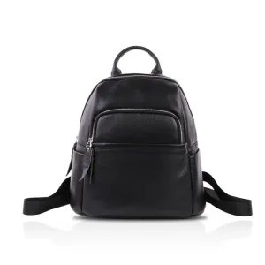 Black Leather Womens Rucksack Fashion Backpacks For Women