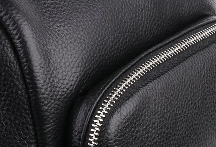 Black Leather Womens Rucksack Fashion Backpacks For Women