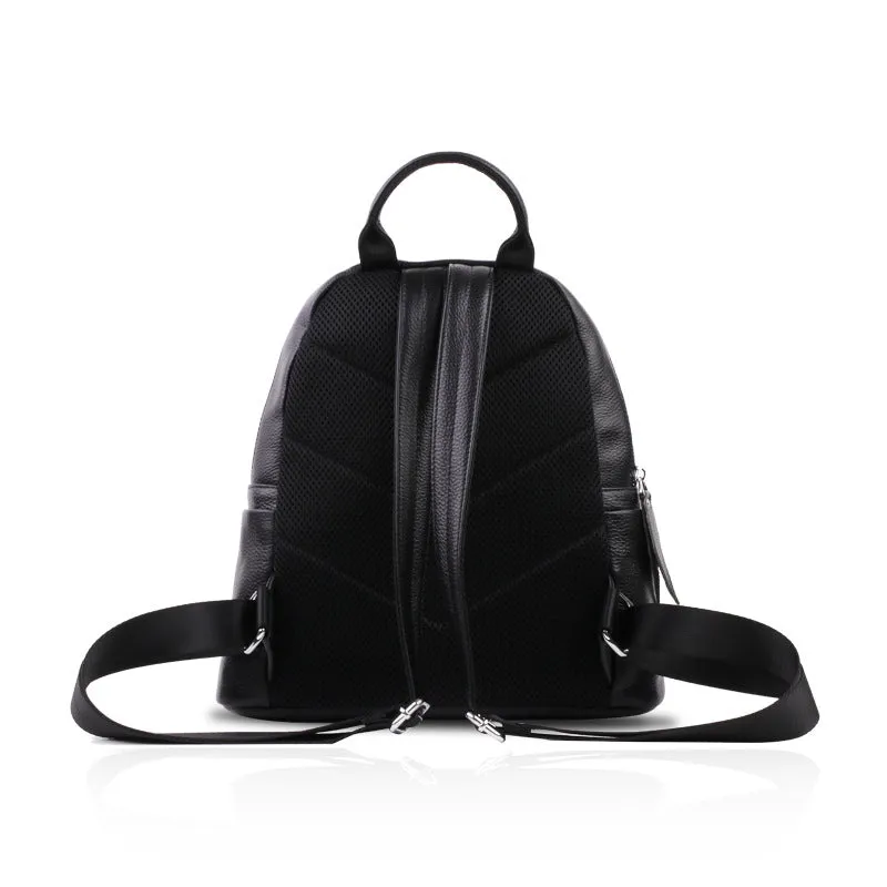 Black Leather Womens Rucksack Fashion Backpacks For Women