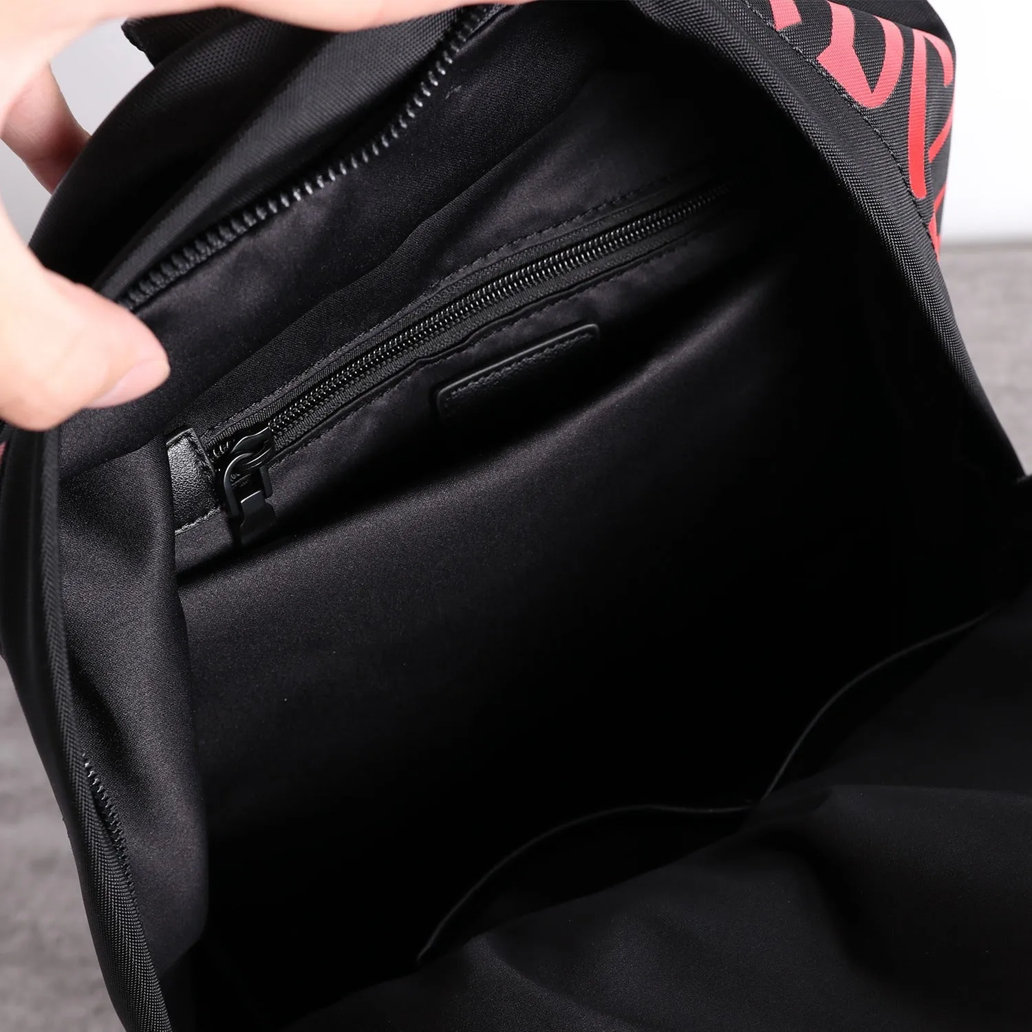 Black Nylon Graphic Satchel Backpack Womens School Backpacks Bag Nylon Travel Rucksack for Ladies