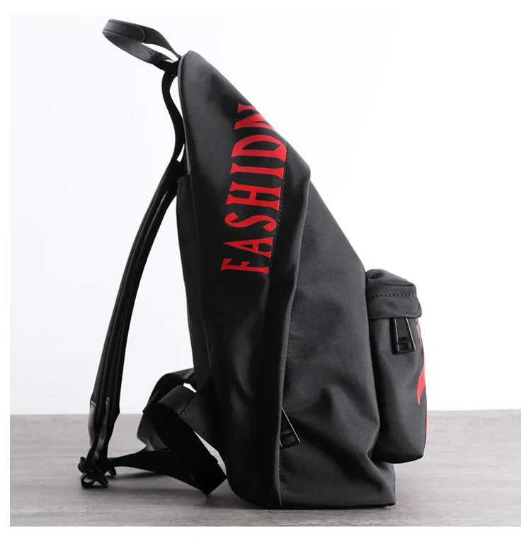 Black Nylon Graphic Satchel Backpack Womens School Backpacks Bag Nylon Travel Rucksack for Ladies