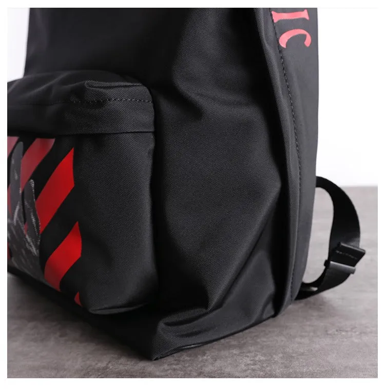 Black Nylon Graphic Satchel Backpack Womens School Backpacks Bag Nylon Travel Rucksack for Ladies