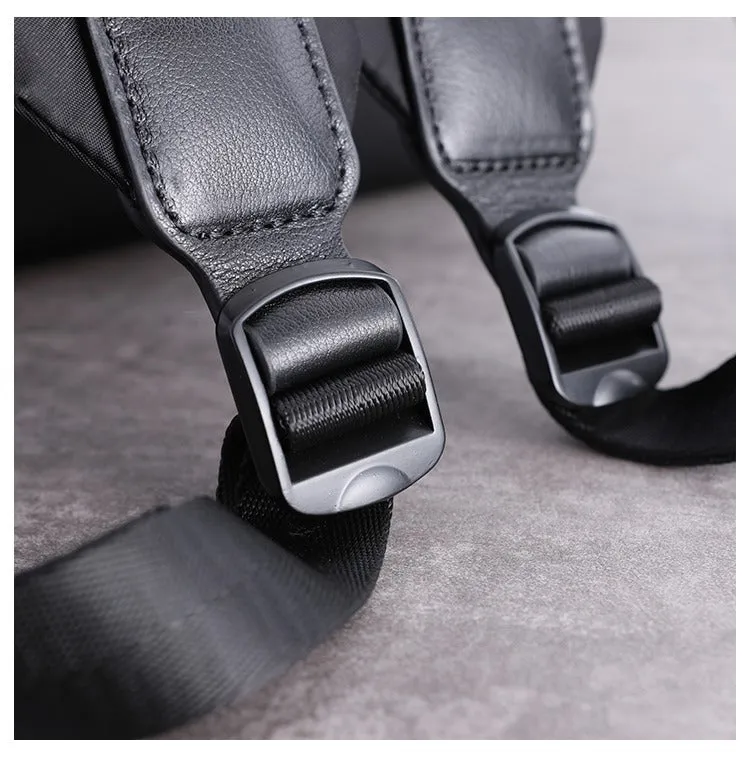 Black Nylon Graphic Satchel Backpack Womens School Backpacks Bag Nylon Travel Rucksack for Ladies