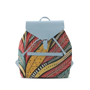 Blue Aurora Backpack Leaves