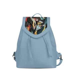 Blue City Serenade Backpack Abstract Avian Mosaic