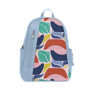 Blue Mixed Backpack Blooming Pink