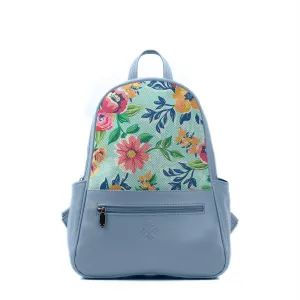 Blue Vivid Backpack Cyan Floral
