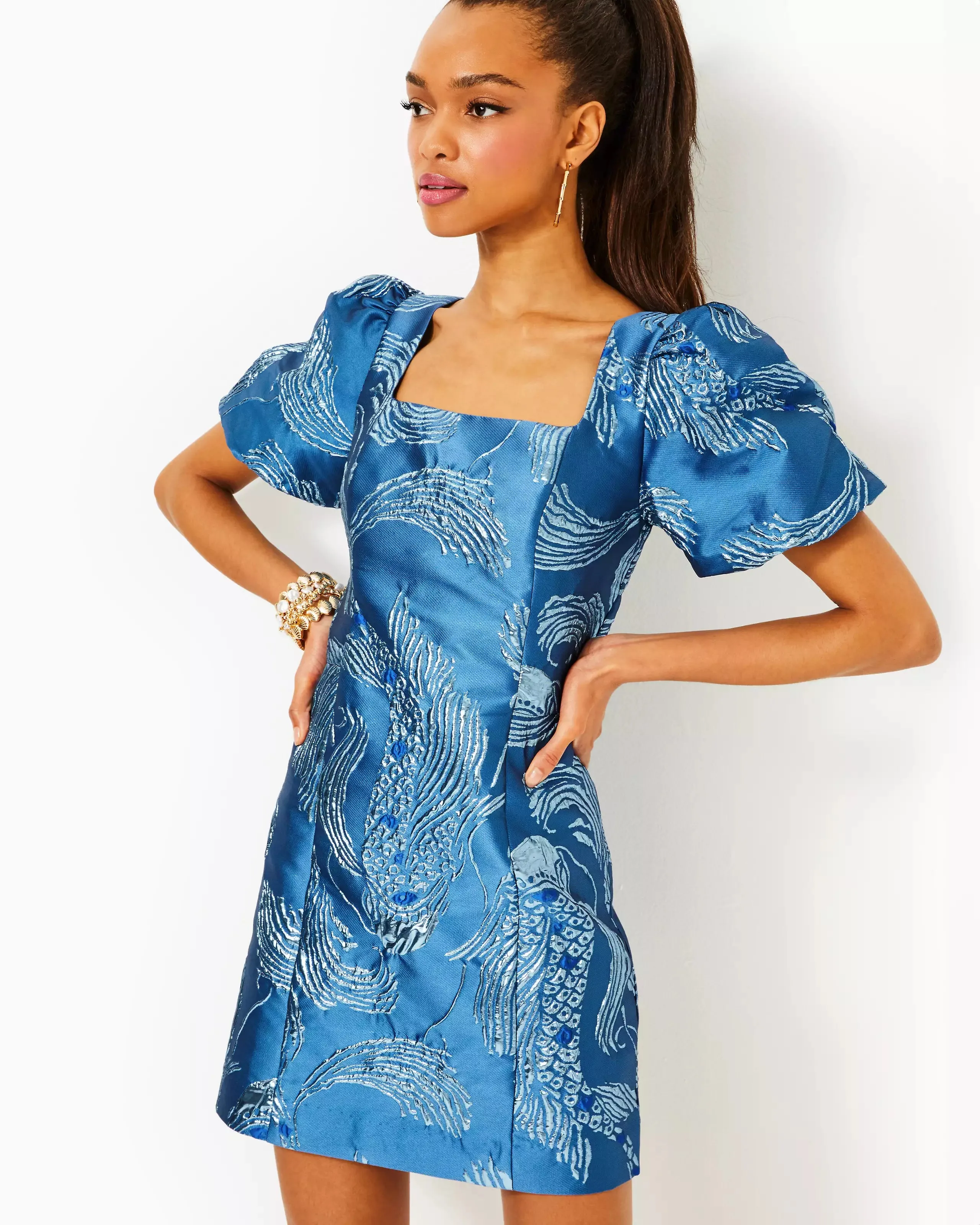 Booker Skirted Romper, Low Tide Navy