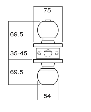 Brava Metro EA Series Passage Knob Set 70mm Backset Matt Black