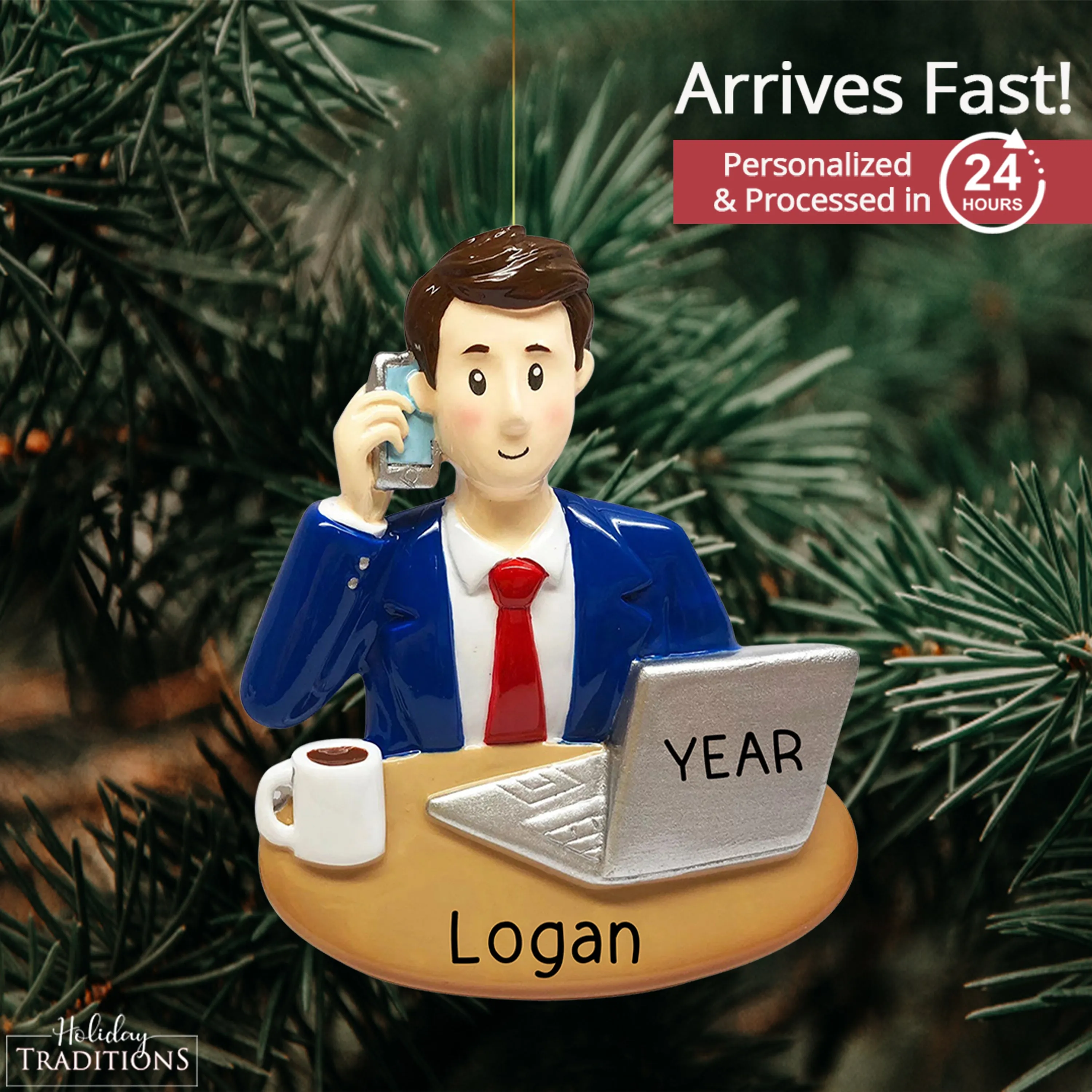 Business Man Personalized Ornament - First Job