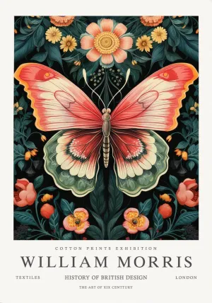 Butterfly - William Morris Exhibition Poster - Vintage Naturalistic Design Wall Art - Posters