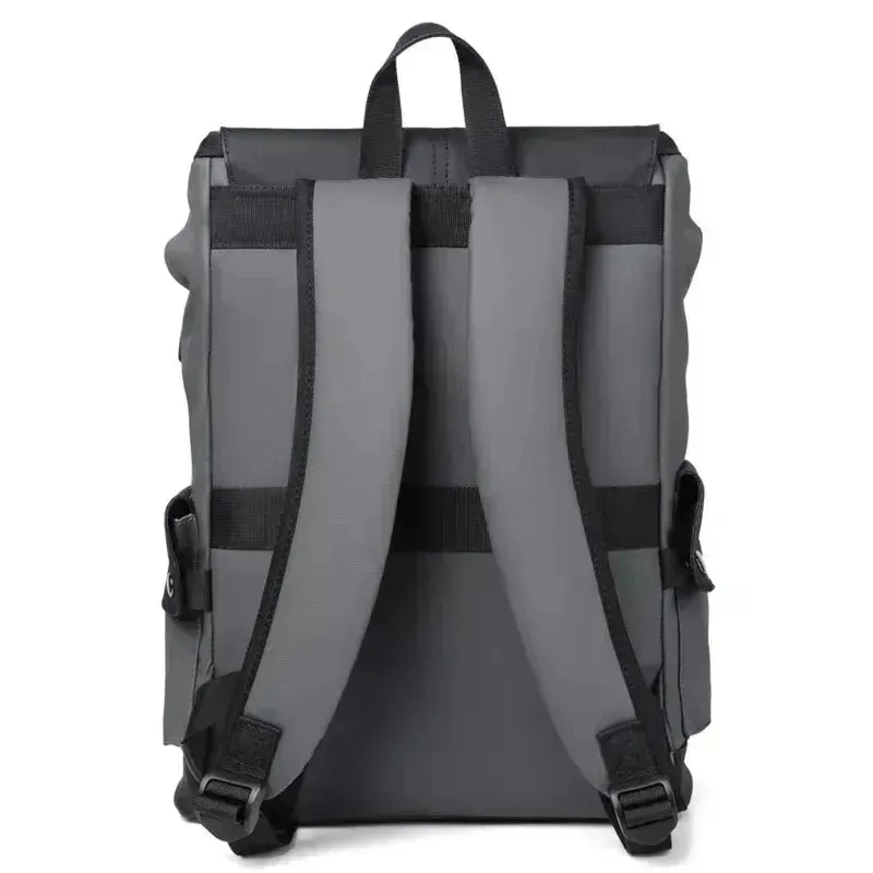 Chic Waterproof PU Leather Laptop Backpack with USB Charging for Professionals