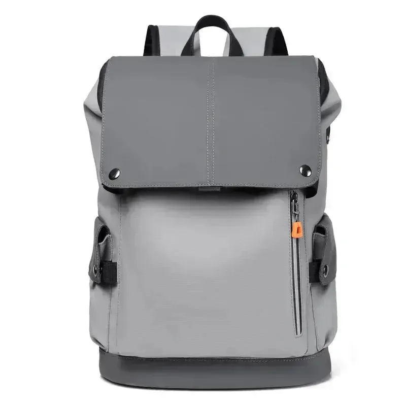 Chic Waterproof PU Leather Laptop Backpack with USB Charging for Professionals