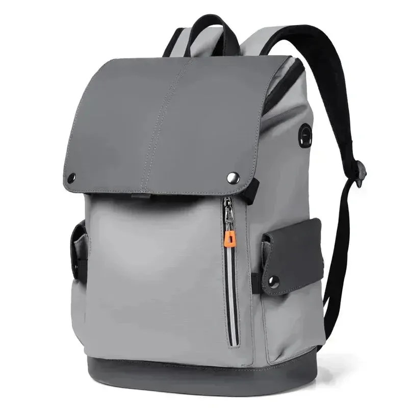 Chic Waterproof PU Leather Laptop Backpack with USB Charging for Professionals