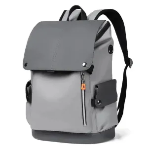 Chic Waterproof PU Leather Laptop Backpack with USB Charging for Professionals