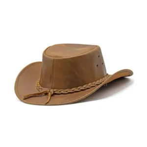 Classic Style Cowboy Leather Top Hat
