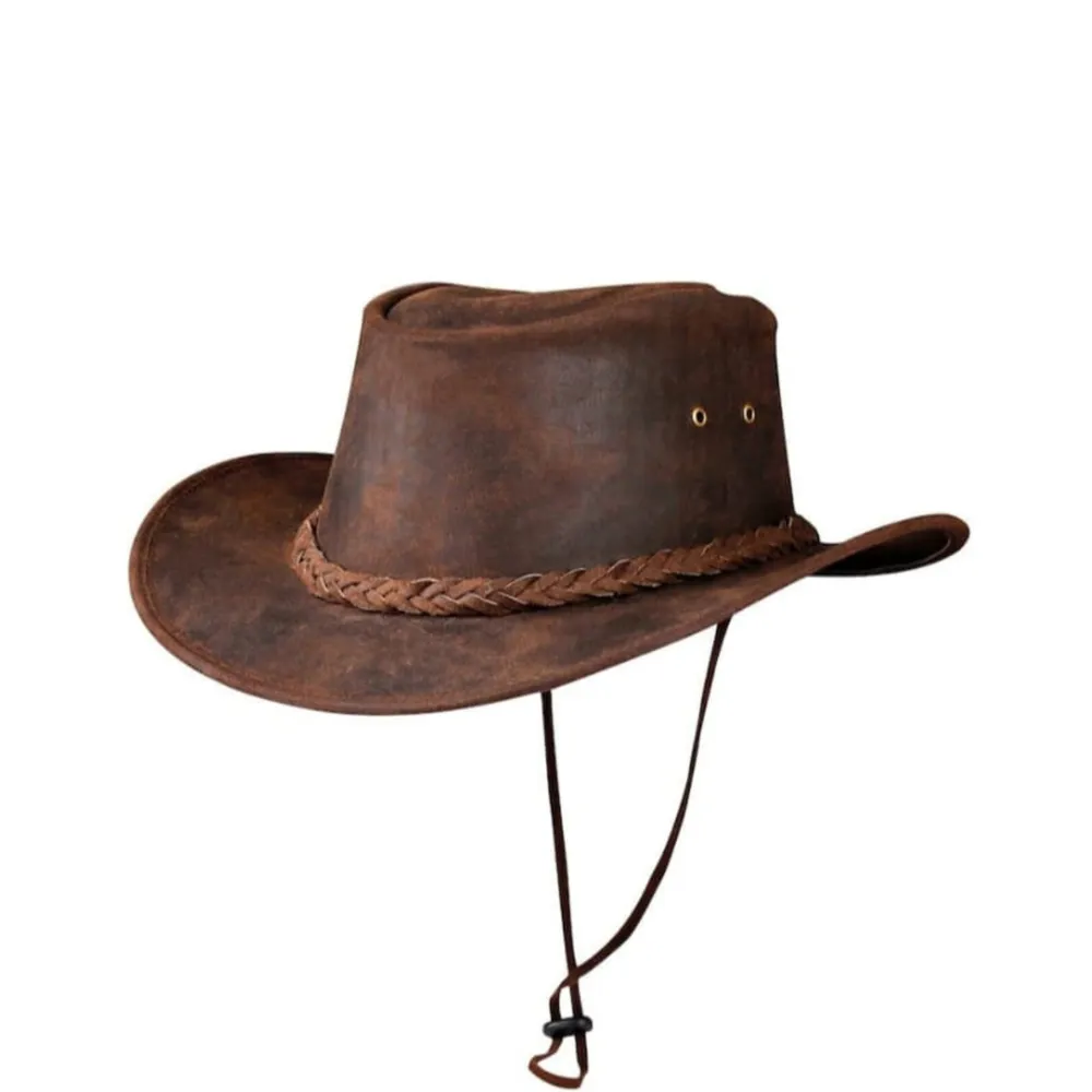 Classic Style Cowboy Leather Top Hat