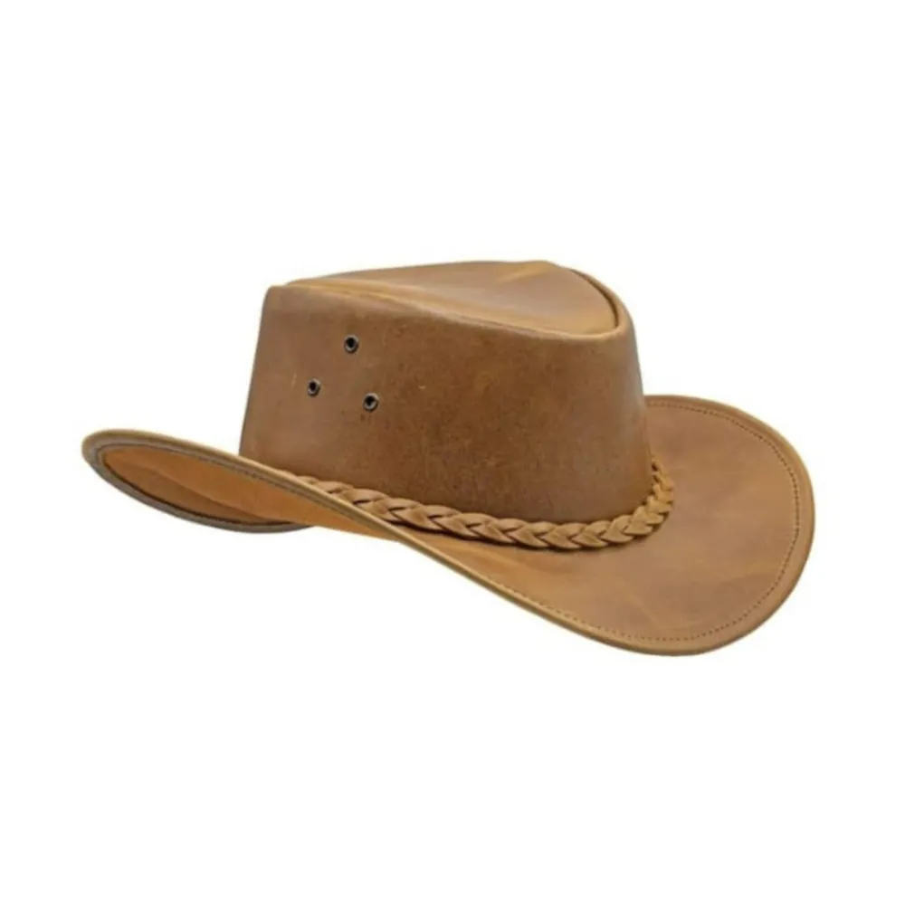 Classic Style Cowboy Leather Top Hat