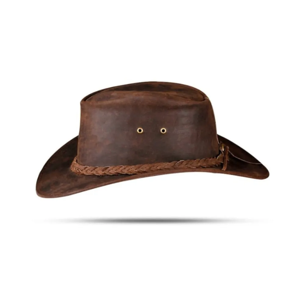 Classic Style Cowboy Leather Top Hat