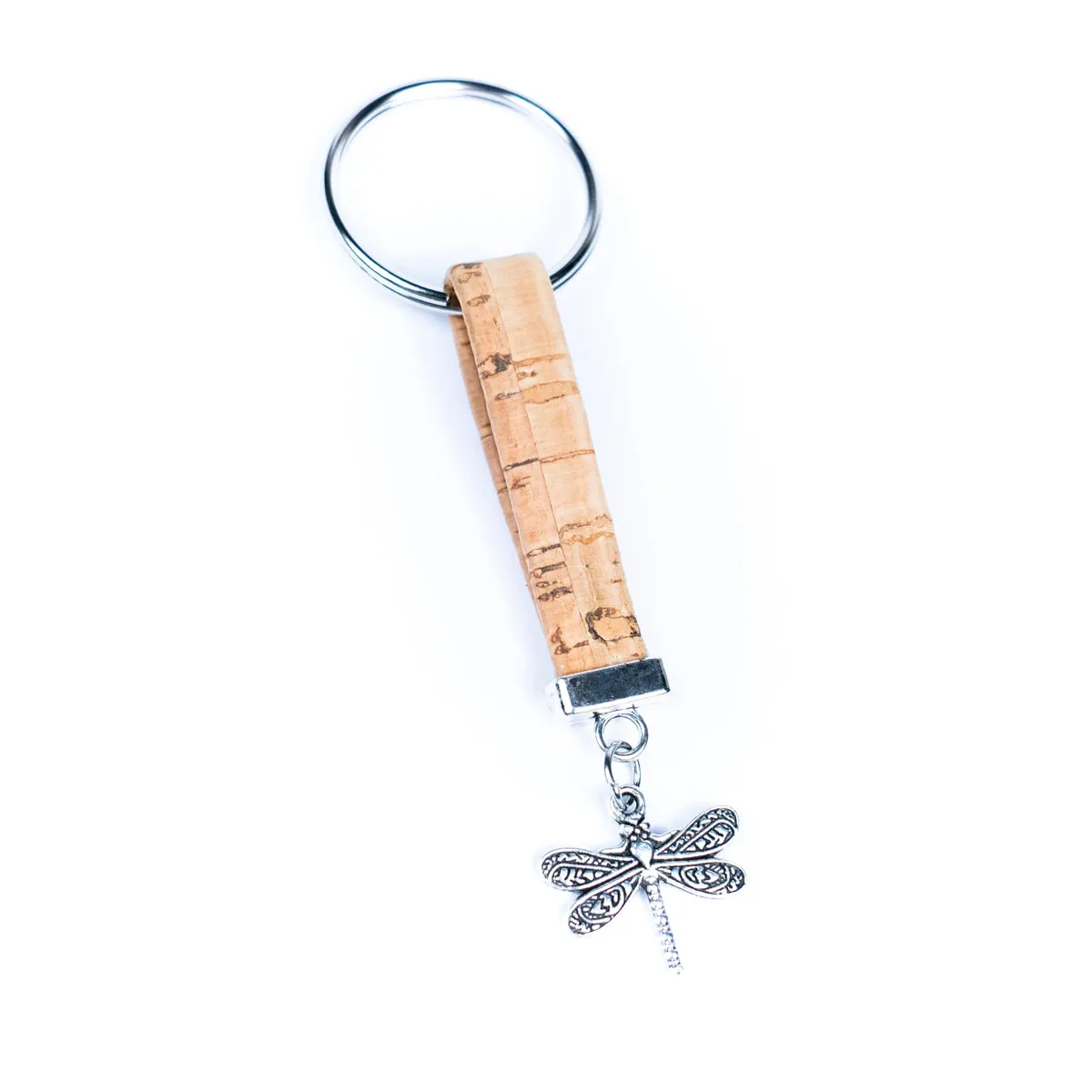 Colorful cork and dragonfly handmade keychains I-089-MIX-10