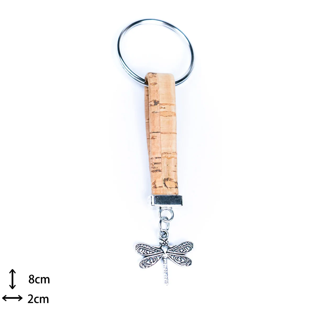 Colorful cork and dragonfly handmade keychains I-089-MIX-10