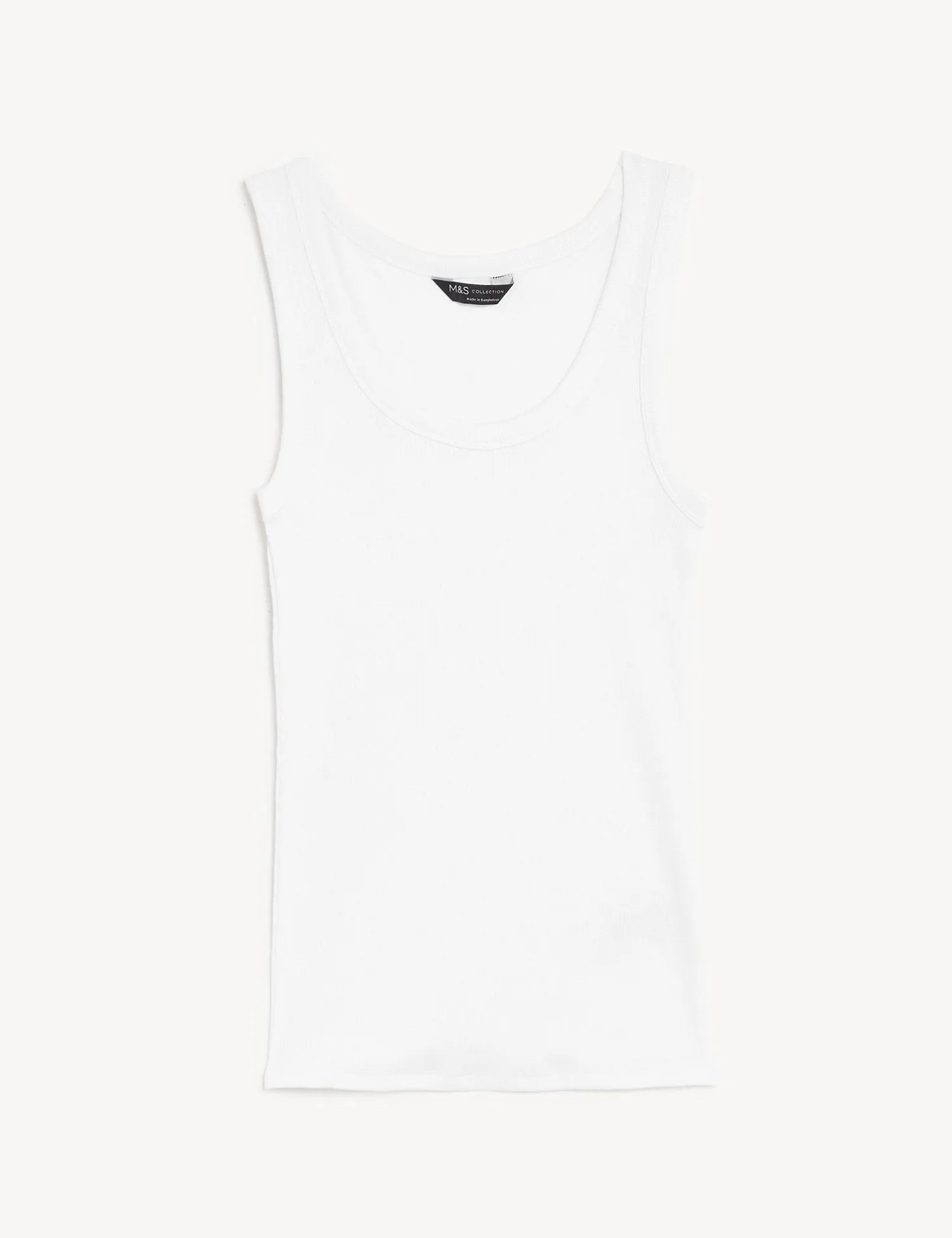Cotton Rich Ribbed Slim Fit Vest Top