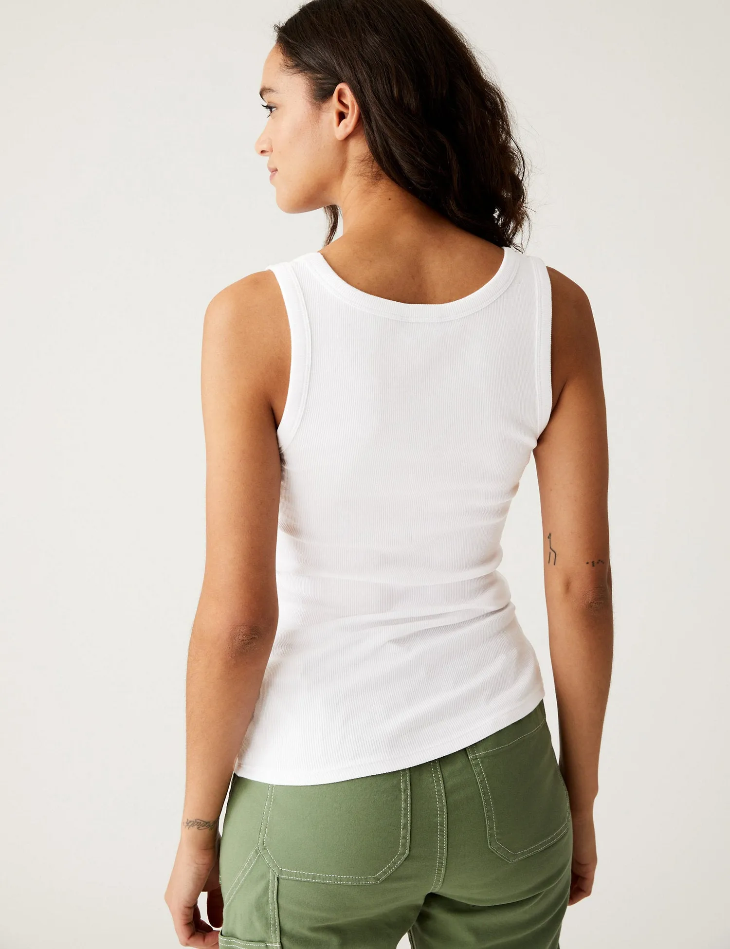 Cotton Rich Ribbed Slim Fit Vest Top