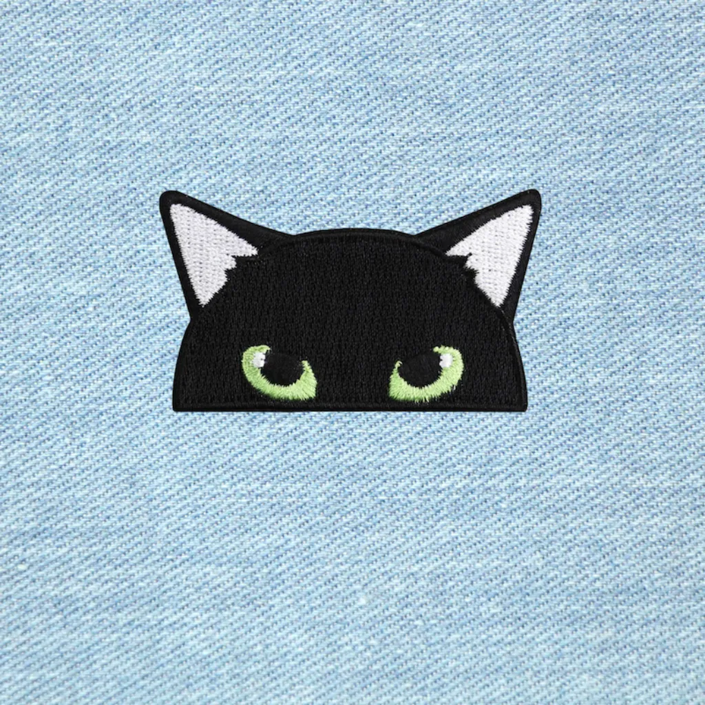 Curious Cat Iron on Patch