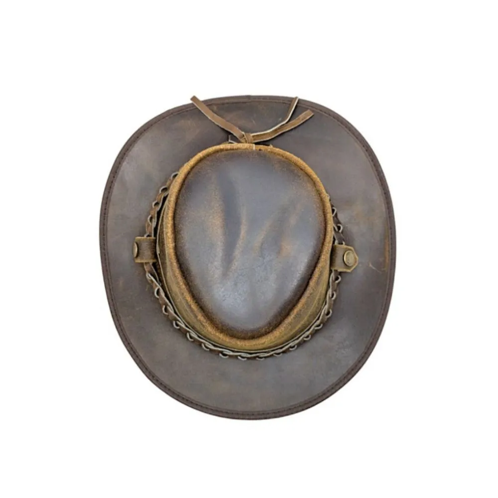 Distressed Cowboy Leather Top Hat