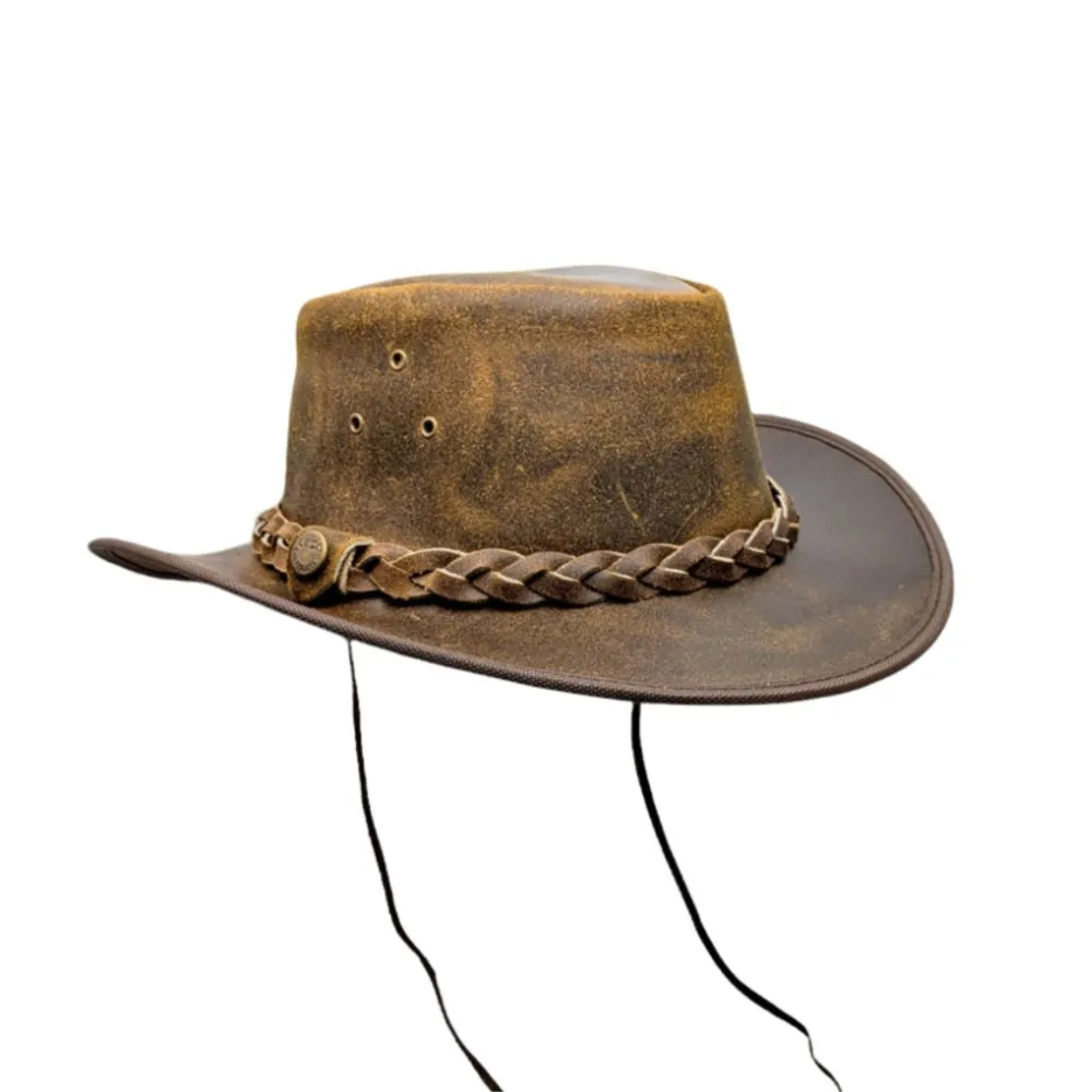 Distressed Cowboy Leather Top Hat