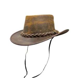 Distressed Cowboy Leather Top Hat