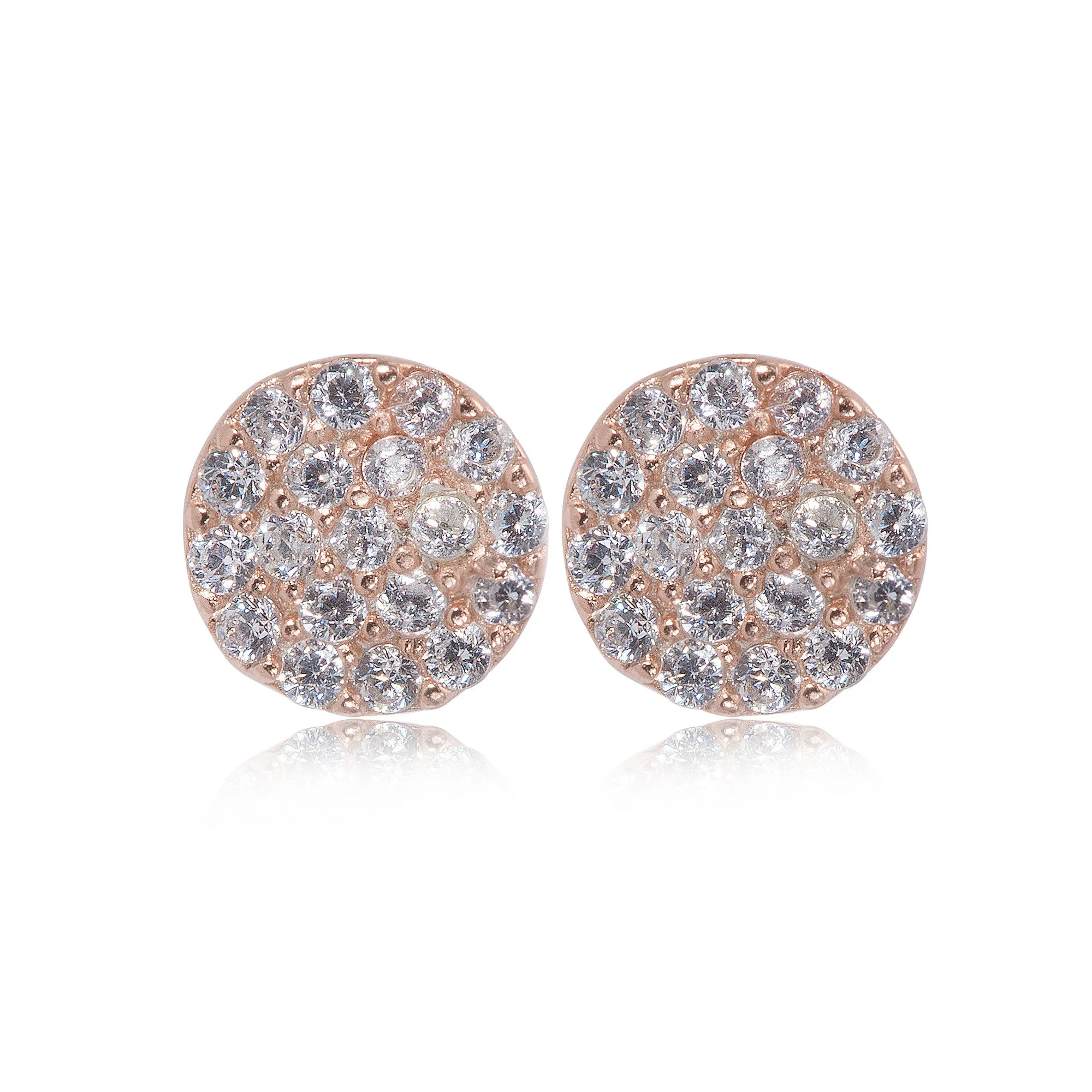 EG-47/R - Small Pave Disk Earrings