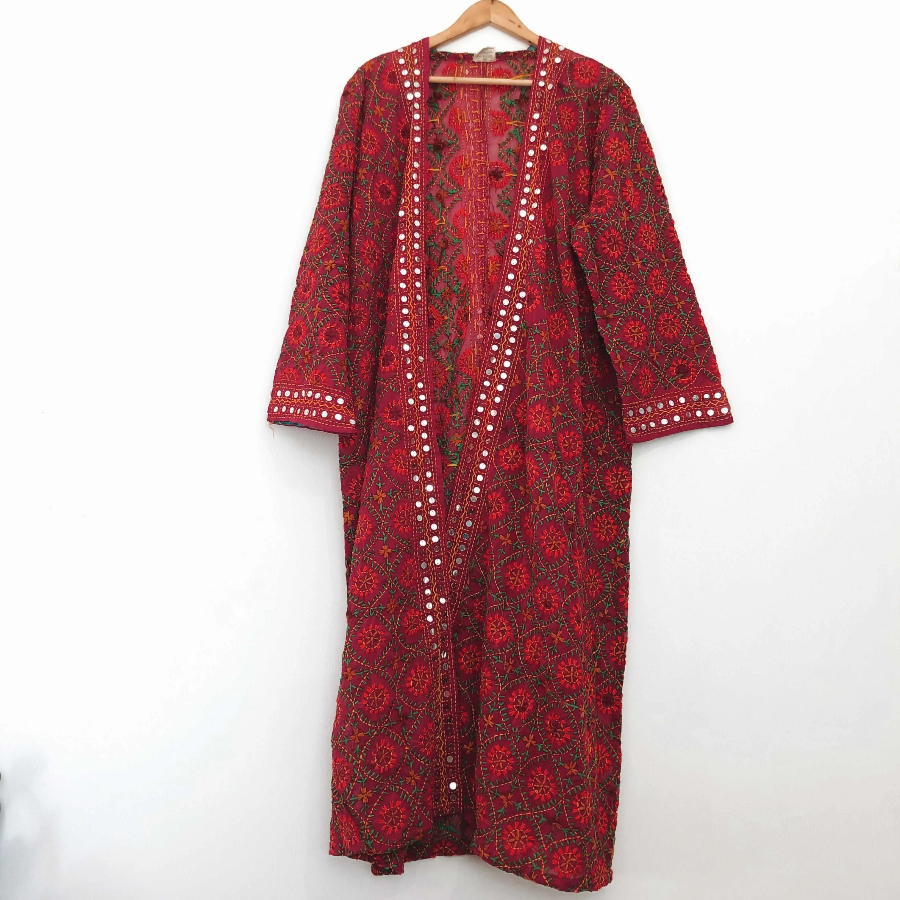 Embroidered Kimono Burgundy