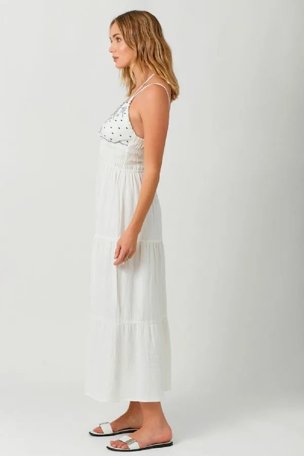 Embroidered Long Tiered Dress