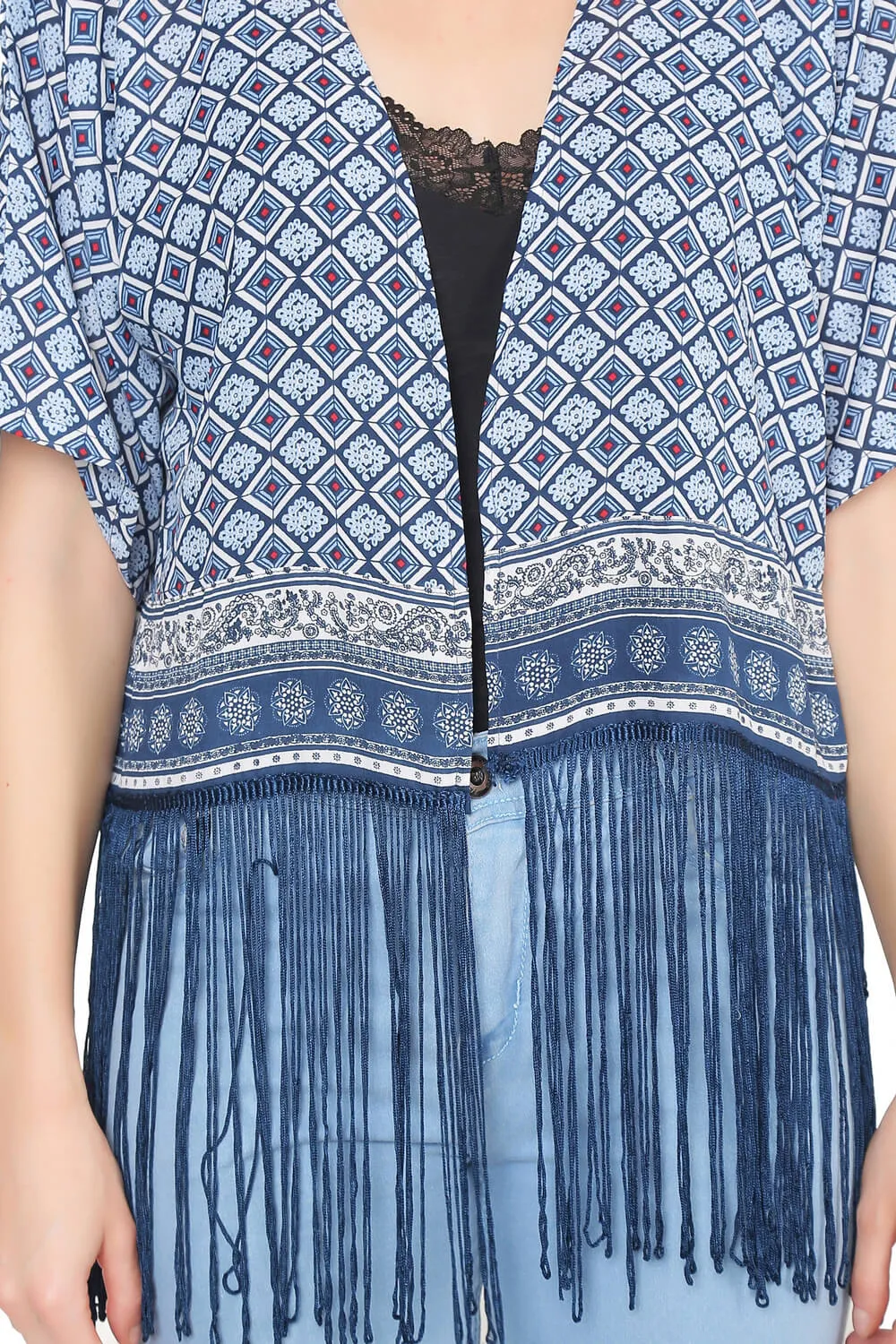 Geometric Flair Printed Kimono