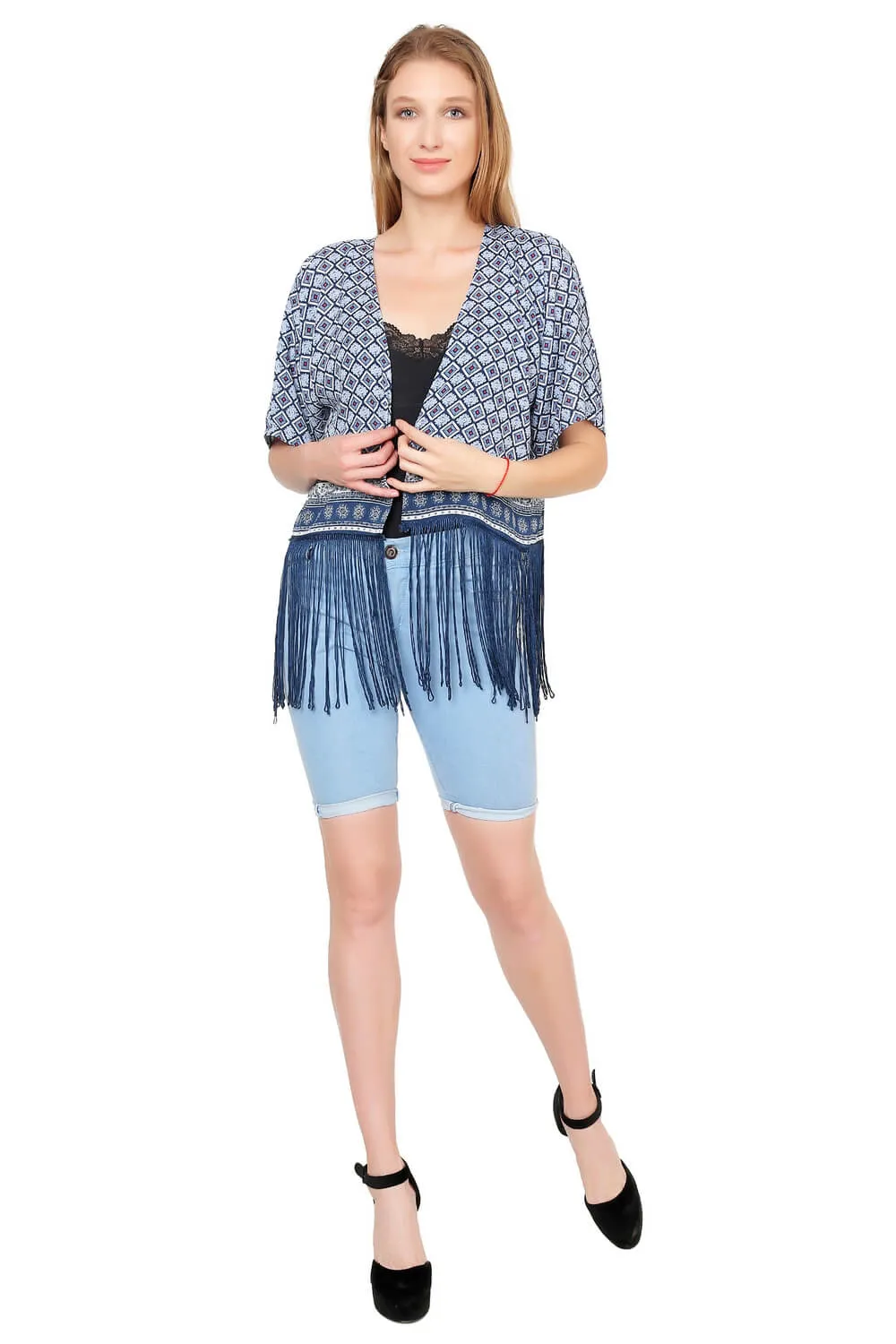 Geometric Flair Printed Kimono