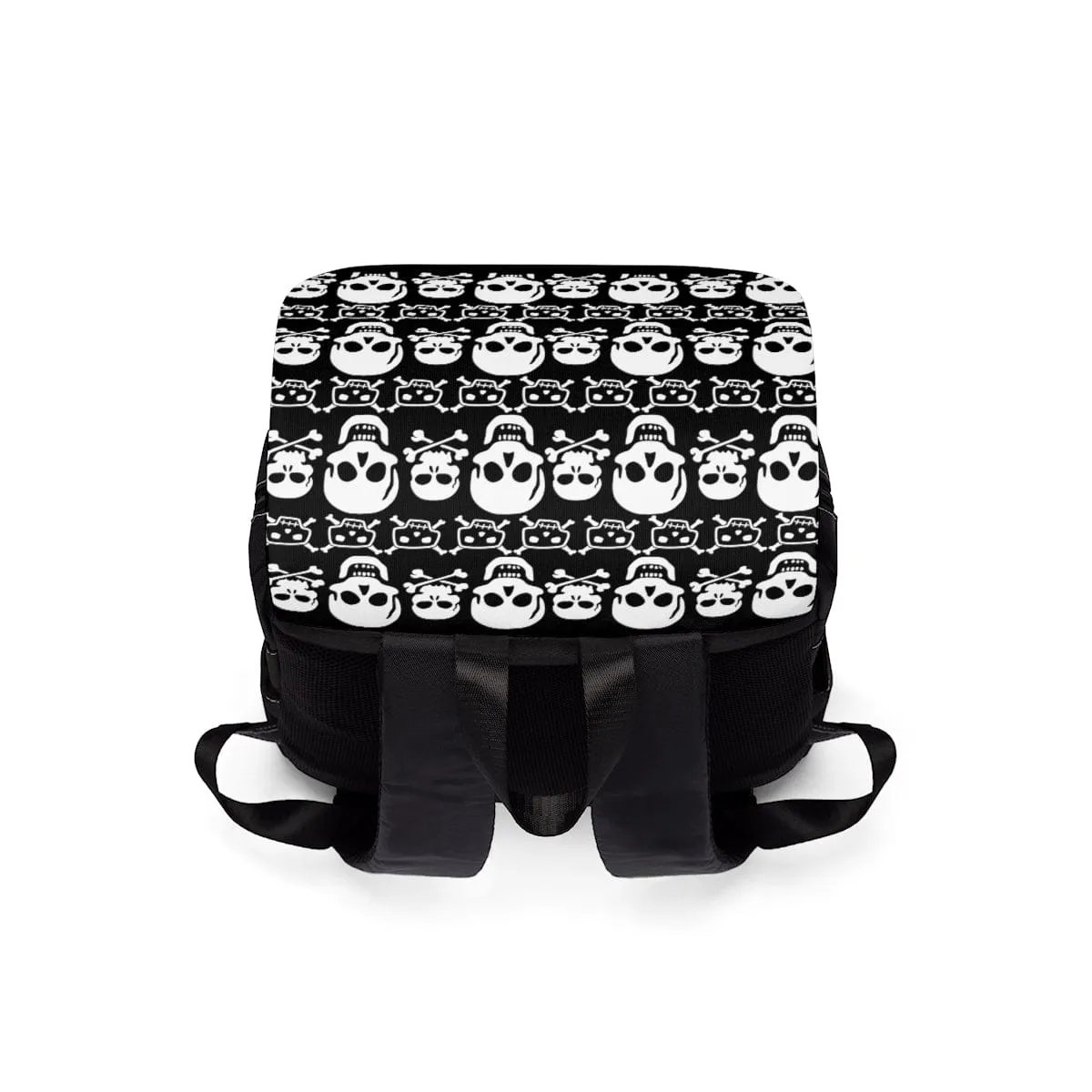 Gray Skulls Unisex Casual Shoulder Backpack